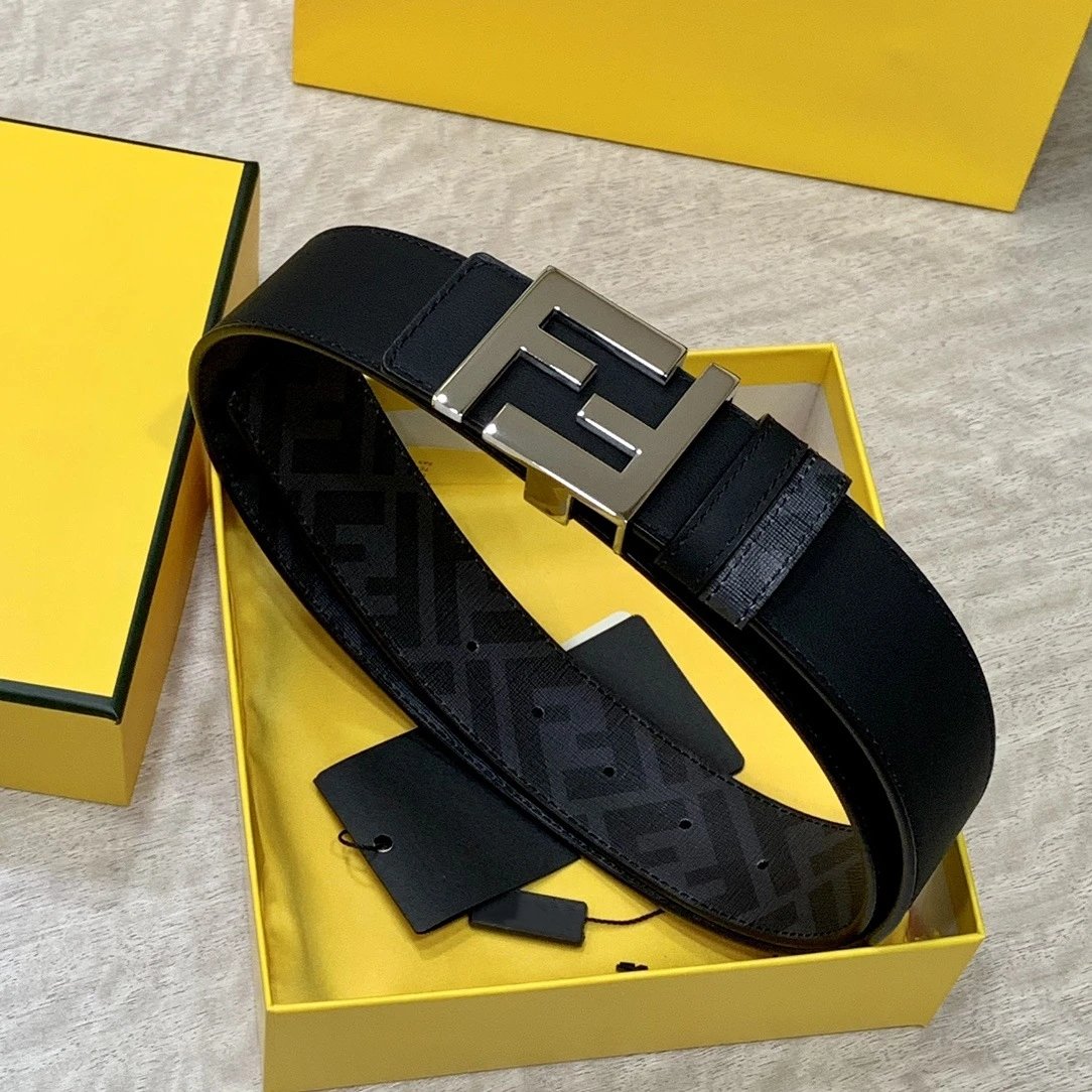 FENDI Belt Light Luxury Men's Fashion Classic Double Ring Belt