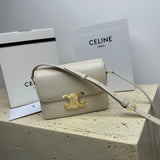 Celine women's bag Top version 【Surrogate Shopping Edition】Teen Arc De Triomphe Crossbody Bag New BOX Bag18.5cm Small Size2023New Cherry Blossom Pink Arc De Triomphe Women's Bag Square Bag mininano Retro Gold Buckle Shoulder Crossbody Bag Arc De Triomphe