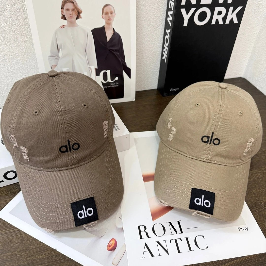 Alo Yoga Hat Classic Letters logo Baseball Cap Sunshade Sun Protection Duckbill Cap Unisex Couple Style Large Head Circumference Slimming Face Curved Brim Versatile Sports Hat