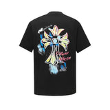 Chrome Hearts T-shirt White Ink Direct Print logo round Neck Short Sleeve25ss New Pure Cotton Unisex Style T T-shirt OS Loose Fit Base Shirt Top Half Sleeve T-Shirt