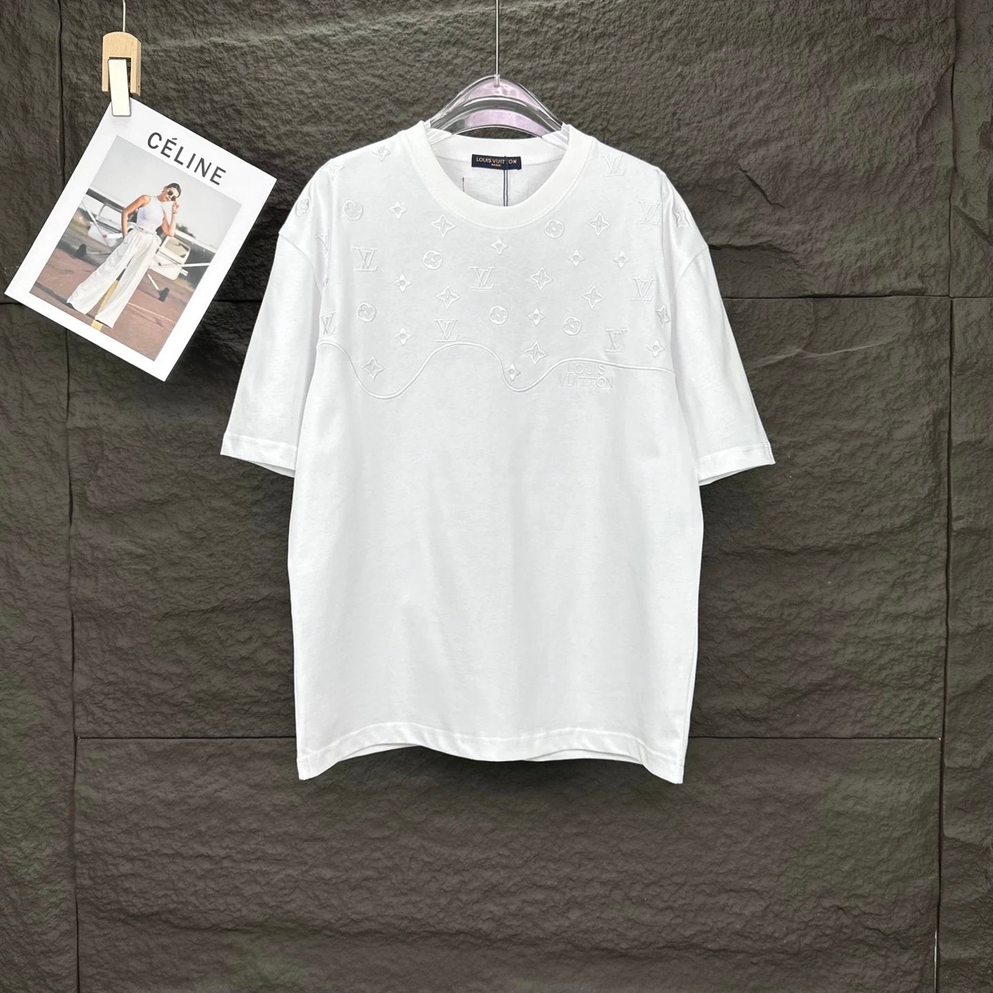 Louis Vuitton LV T-shirt Half-body Four-leaf Flower Small Embroidery logo round Neck Short Sleeve25ss New pure cotton T Unisex T-Shirt OS Loose Fit Base Shirt Top Half Sleeve T-Shirt