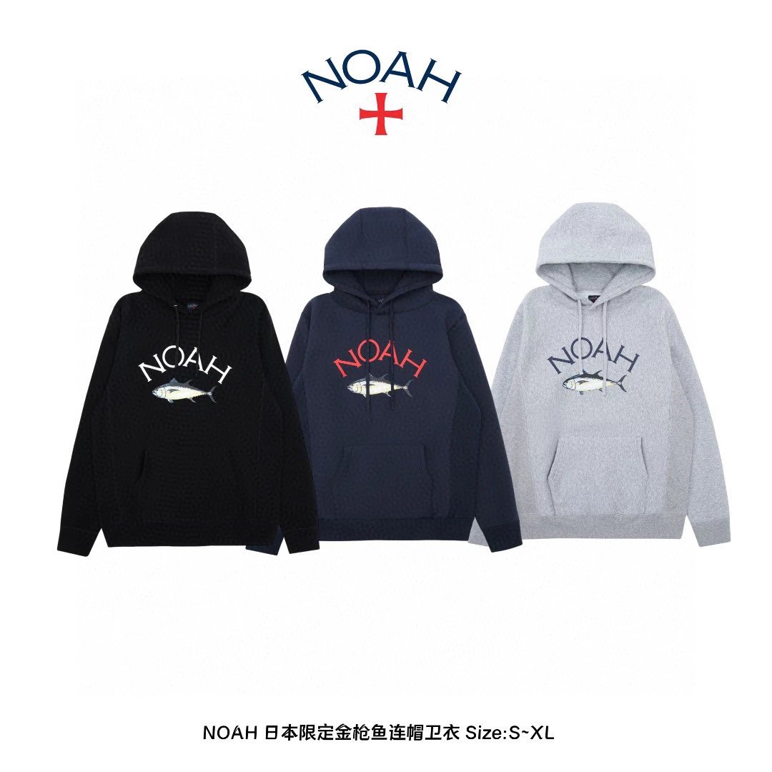 NOAH Hoodie Top Version American Street Fashion Brand Classic Cross Printed Hooded Fleece-lined Autumn and Winter High Street Sweater Men and Women