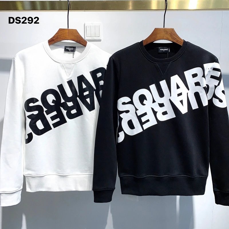 DSquared2 Hoodie DS292Printed Letters Couple Sweater DSQ New Autumn and Winter round Neck Long Sleeve Bottoming Shirt European Style Men's Clothing T