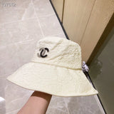 Chanel Hat High Quality New Style Pearl Edge Bucket Hat，Big Brand's Same Style Super Easy to Match，Hurry up and Buy It