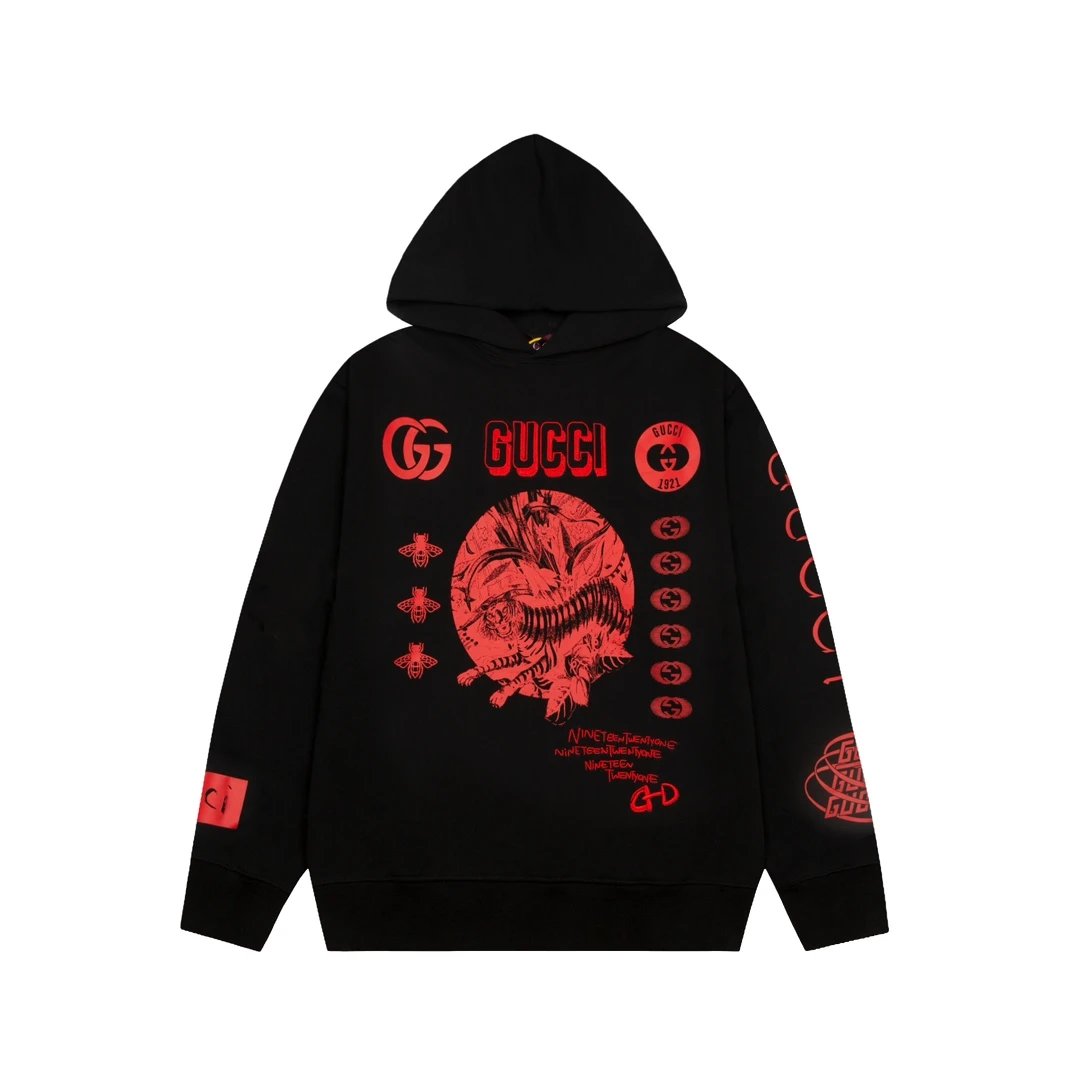 Gucci Hoodie Star Style Multi-Detail Micro-Embroidered Hoodie Sweatshirt Jacket Unisex Sports Casual OS Loose fit versatile style