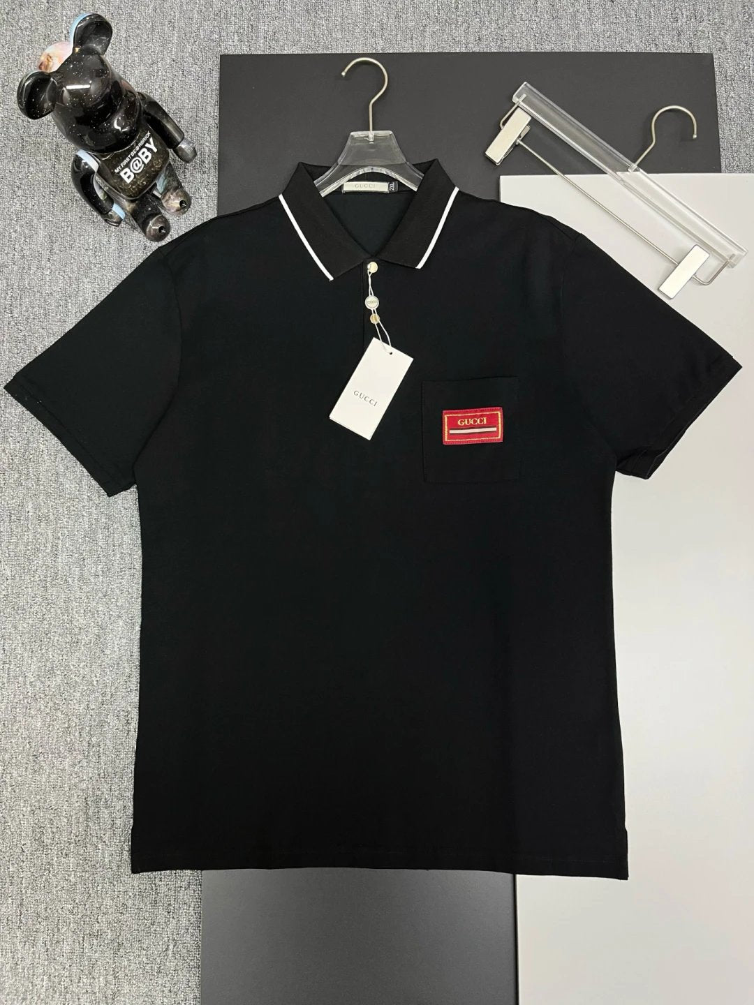 Gucci T-shirt Chest Pocket Brand Embroidery logoPOLO Short Sleeve Turn-down Collar Shirt Unisex Summer Loose Fit T Business Commuter Short Sleeve Shirt Plus Size