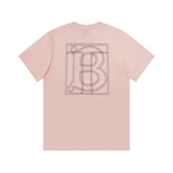 Burberry T-shirt Back TB Printing logo round Neck Short Sleeve25ss New Pure Cotton Unisex Style T T-shirt OS Loose Fit Base Shirt Top Half Sleeve T-Shirt