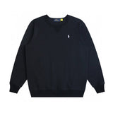 Ralph Lauren Hoodie Top Version Standard Embroidery Men's and Women's Same Style Leisure Pullover round Neck Sweater Long Sleeve Top