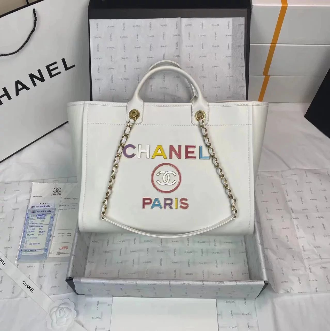 Chanel Women's Bag Top version 【High Version Original Leather】Small2022Spring and Summer New Enamel Color Buckle Calfskin Large Handbag Beach Bag Shopping Bag Mummy Bag Tote Bag Shoulder Bag Messenger Bag Small Women Bag A66941