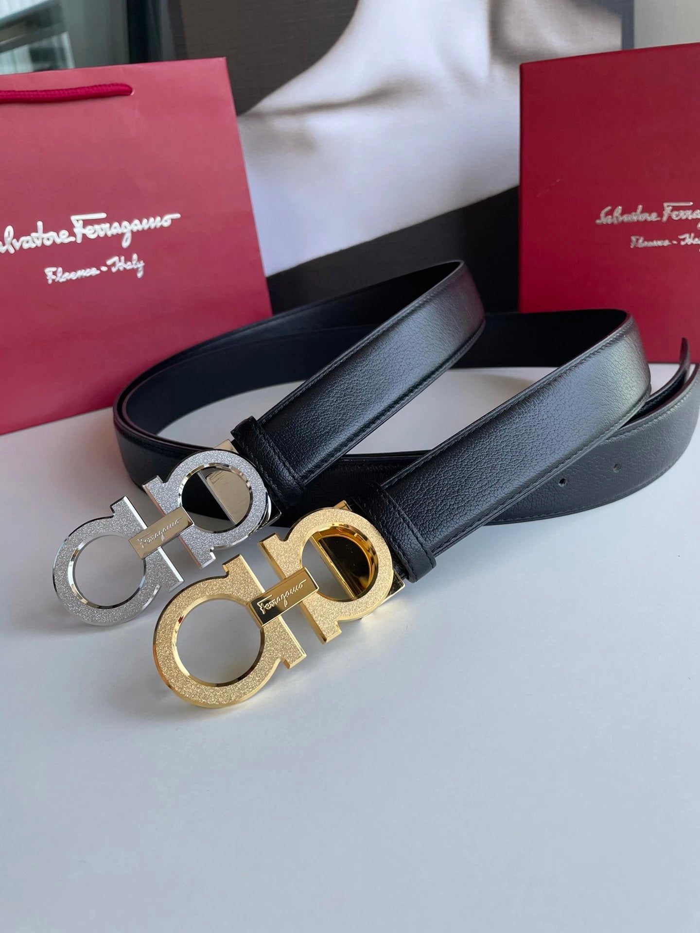 Ferragamo Belt Top version 【Full Package】Belt Width for Men and Women3.5cm with Chip nfc Anti-Counterfeiting Quality Counter Full Set Packaging Italian Double-Sided Cowhide Matching Boutique Brass Buckle Belt Pants Belt