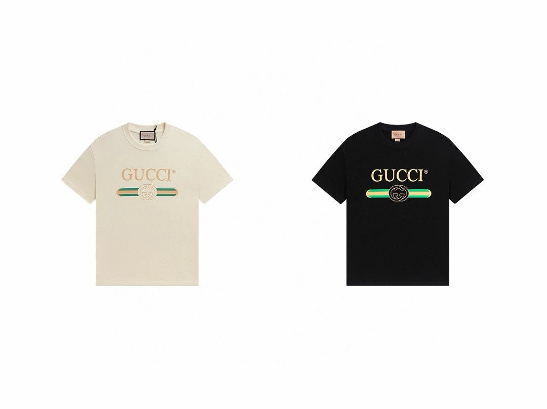 Gucci T-shirt Chest Letter Pattern Print logo round Neck Short Sleeve25ss New Pure Cotton Unisex Style T T-shirt OS Loose Fit Base Shirt Half Sleeve T-Shirt Top Half Sleeve