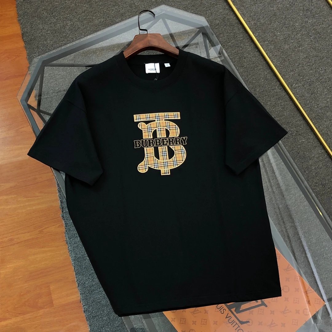 Burberry T-shirt 2025Spring and Summer New Embroidery logo round Neck Short Sleeve T Unisex T-Shirt
