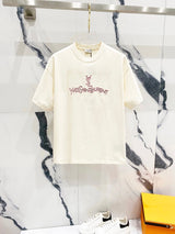 YSL T-shirt Chest Patchwork Letter Embroidery logo round Neck Short Sleeve25ss New pure cotton T Unisex T-Shirt OS Drop Shoulder Loose Fit Base Shirt Top T-Shirt Short Sleeve