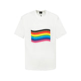 Balenciaga T-shirt Rainbow Colorful Print logo Distressed Crew Neck Short Sleeve25ss New pure cotton T Unisex T-Shirt OS Loose Fit Base Shirt Top T-Shirt Short Sleeve