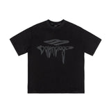 Balenciaga T-shirt Melted Letter Crew Neck Short Sleeve Pure Cotton T T-shirt ins Unisex Simple Summer New Casual Base Shirt T-Shirt