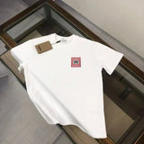 Burberry T-shirt Red Small Letter Print on the Chest logo round Neck Short Sleeve25ss New Pure Cotton Unisex Style T T-shirt OS Loose Fit Base Shirt Top Half Sleeve T-Shirt