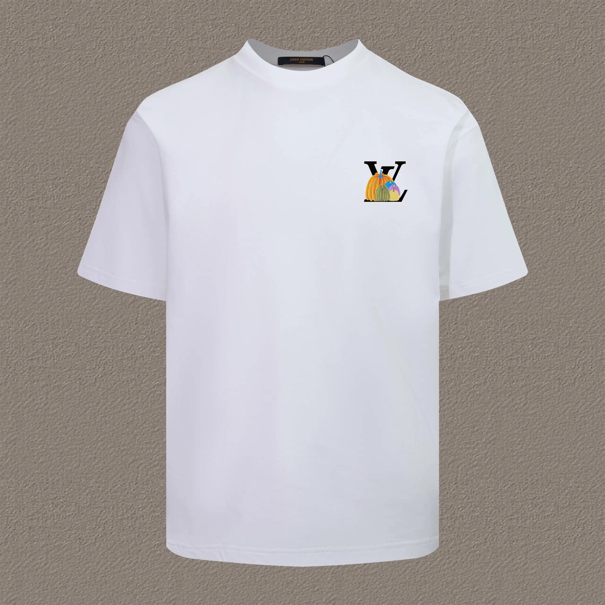 Louis Vuitton LV T-shirt Grass-Grown Mi Jian Series Back Print logo round Neck Short Sleeve25ss New pure cotton T Unisex T-Shirt OS Loose Fit Base Shirt Top Half Sleeve T-Shirt