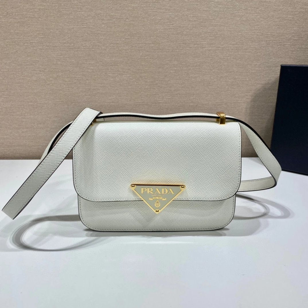 PRADA Bag Top version Original Order2022Autumn and Winter New Series Latest Stewardess Bag Imported Cross Pattern Cowhide Triangle Logo Badge Retro Flap Bag Flap Bag Handbag Hand Bag Backpack Shoulder Bag Messenger Bag Women's Bag Women's Bag1BD320