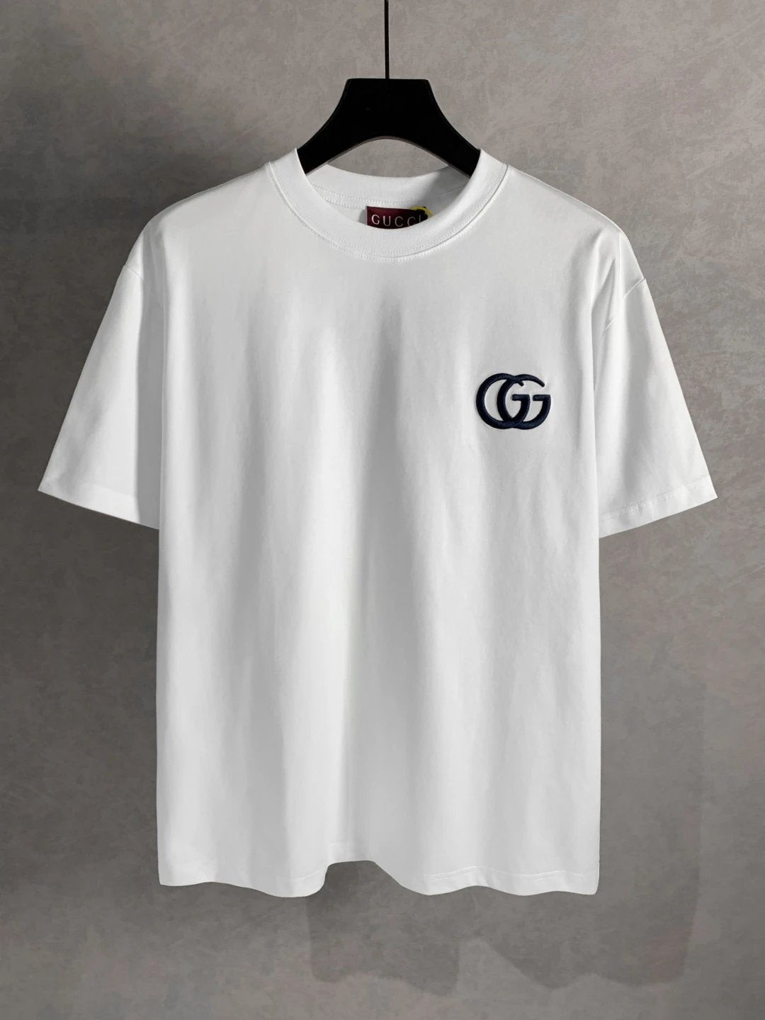 Gucci T-shirt Front Double Ring 3D Embroidery logo round Neck Short Sleeve25ss New Pure Cotton Unisex Style T Casual T-Shirt Base Layer Shirt OS Loose Fit Half Sleeve Top Plus Size