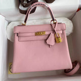 Hermes women's bag Top version Women's Bag Women's Bag Handbag Shoulder Bag Messenger Bag Kelly25cm28cmKellytogo Cowhide Wax Line Hand Sewing