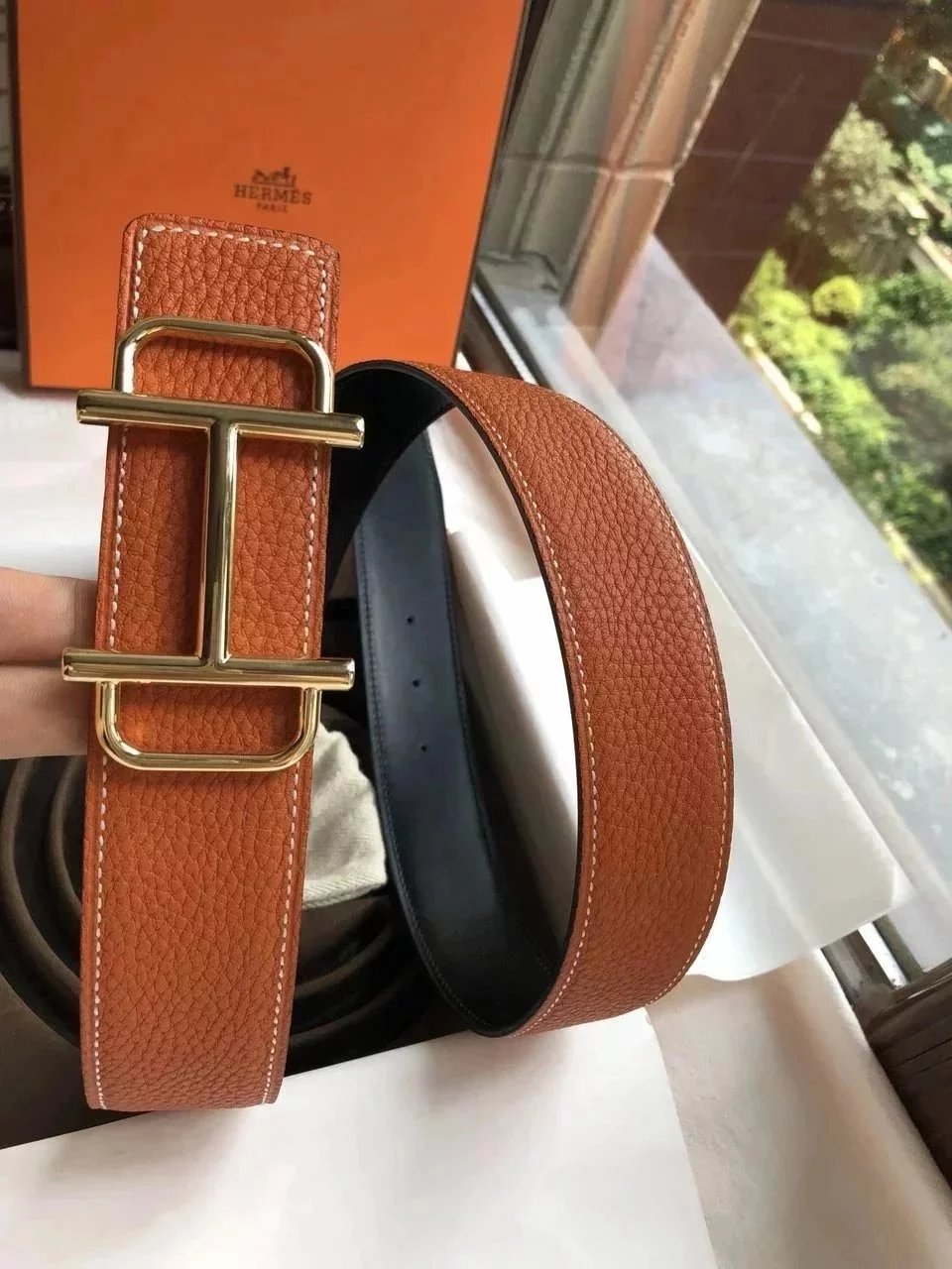 Hermes Belt Top version Brand New Full Set Belt Men's and Women's Genuine Leather Business Casual H Letter Buckle Belt