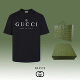 Gucci T-shirt Chest Brand Letter Print logo round Neck Short Sleeve25ss New pure cotton T Unisex T-Shirt OS Drop Shoulder Loose Fit Base Shirt Top T-Shirt Short Sleeve
