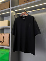 Burberry T-shirt Chest B Letter Shield Embroidery logo round Neck Short Sleeve25ss New Pure Cotton Unisex Style T Casual T-Shirt Base Layer Shirt OS Loose Fit Half Sleeve Top Plus Size