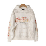 Balenciaga Hoodie Flame Hand-Painted Distressed Washed Vintage OS Loose Fit Drop Shoulder Hoodie Sweatshirt Jacket Unisex Sports Casual Loose Versatile