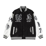 Amiri Jackets Coat 2024Spring and Autumn New Angel God of War Pattern Baseball Uniform Jacket Coat Men and Women Same Style