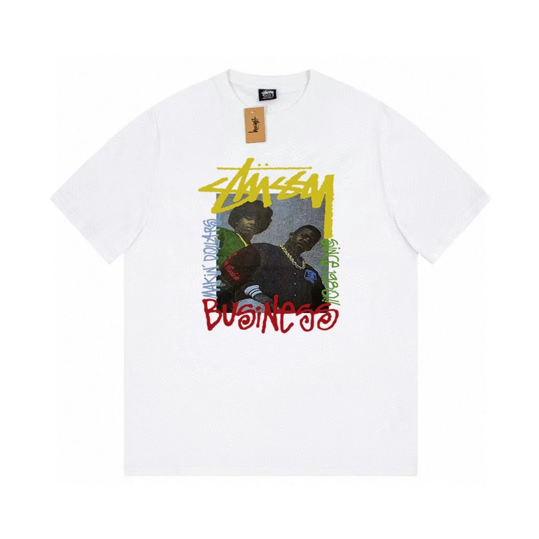 Stussy T-shirt Top Version Classic Basic logo Printed round Neck Loose Summer Couple Short Sleeve T T-shirt Fashion