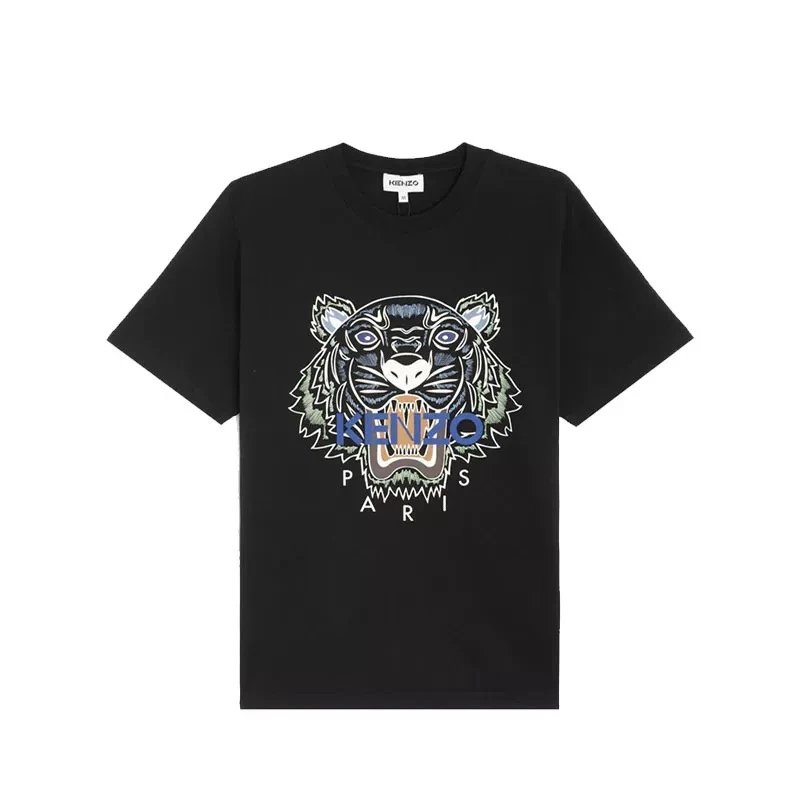 Kenzo T-shirt Top Version Tiger Head Embroidery Counter Same Style Pure Cotton Summer Men and Women Same Style Fashion Loose All-Matching2024New Short Sleeve T T-shirt