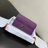 Hermes women's bag Top version New Kangkang Women's Bag epsom Leather Palm Print ConstanceToGoWoc Shoulder Crossbody Handbag Clutch Long Long Purse Wallet Dinner Bag