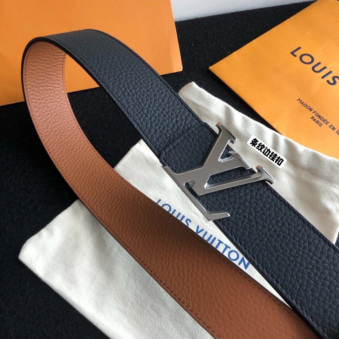 Louis Vuitton LV Belt Top version 【Counter Quality】The Most New Belt4.0cm Men's Belt Metal Buckle Men's Leather Belt with Classic Chessboard Plaid Belt with Genuine Goods Packaging in and out of the Counter No Problem Versatile Casual Fashion Formal Wear