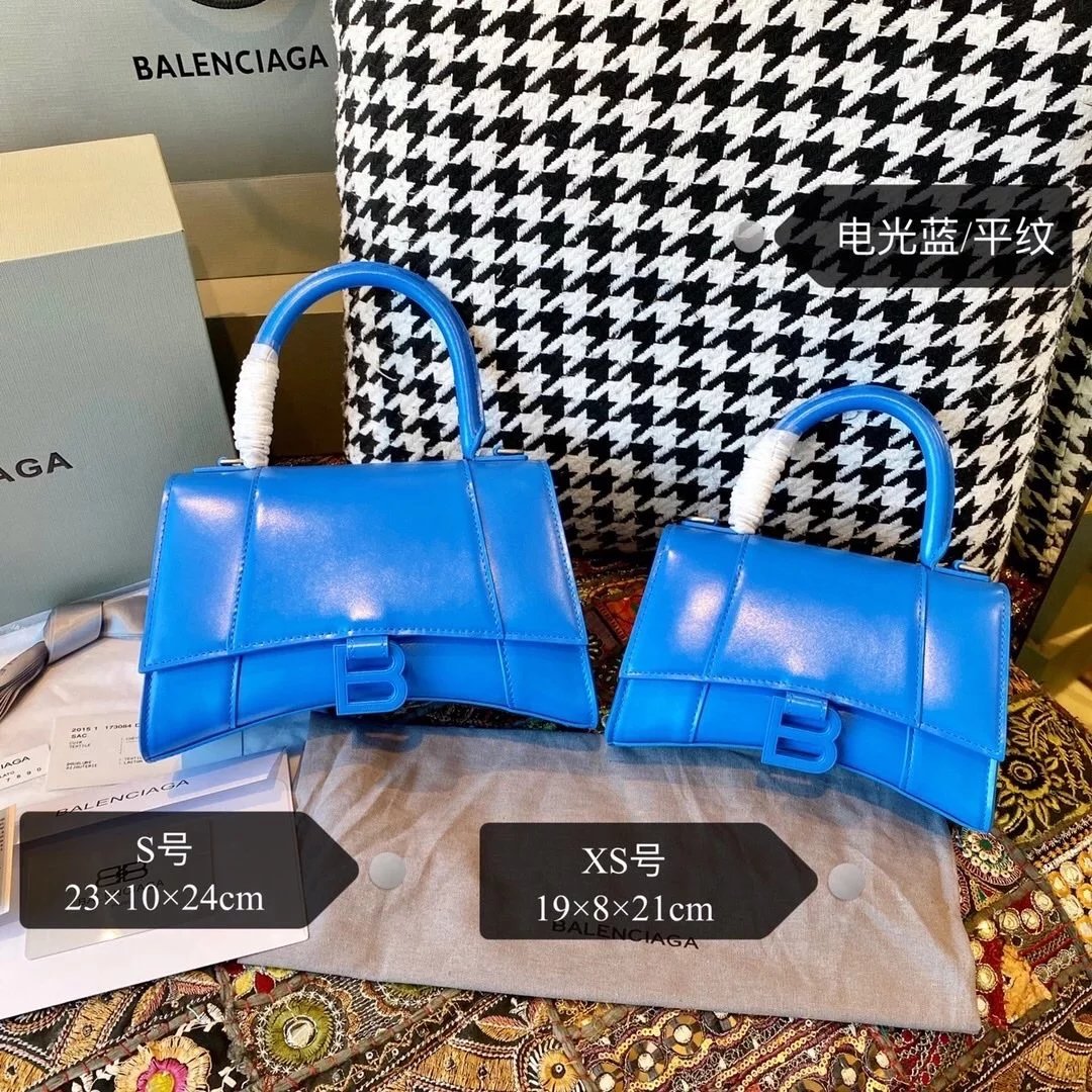 Balenciaga Bag Top version 【Level Surrogate Shopping】Hourglass Bag ahourglass Hourglass Bag Crocodile Leather Litchi Grain Cowhide XS No. S Women's Crossbody Bag