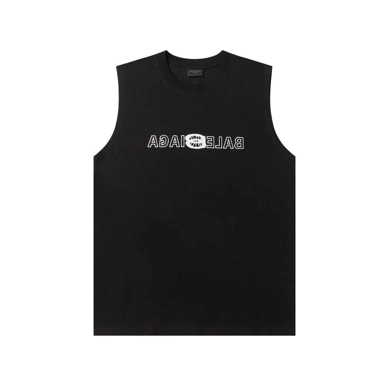 Balenciaga T-shirt Inverted Chest Letter Embroidery logo Sleeveless Short Sleeve Sleeveless Vest25ss New Pure Cotton Unisex Style T T-shirt OS Loose Fit Base Shirt Top Half Sleeve T-Shirt