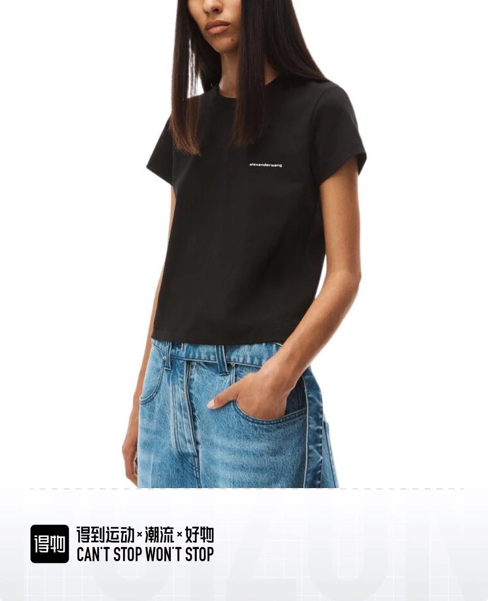 Alexander Wang T-shirt Top Version Counter Same Style Pure Cotton Summer Men's and Women's Same Fashion Loose All-Matching2024New Short Sleeve T T-shirt