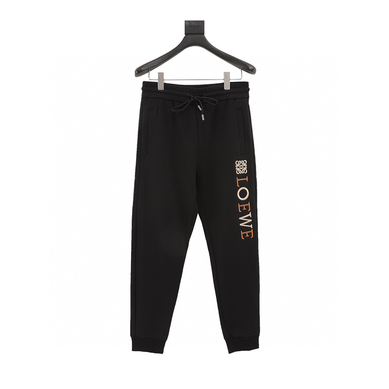 LOEWE Sweatpants Embroidered Color Matching Logo logo Cotton Sweatpants for Men and Women