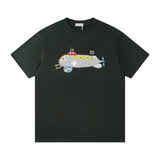 LOEWE T-shirt Whale Submarine Embroidery on the Chest logo round Neck Short Sleeve25ss New Pure Cotton Unisex Style T T-shirt OS Loose Fit Base Shirt Half Sleeve T-Shirt Top Half Sleeve
