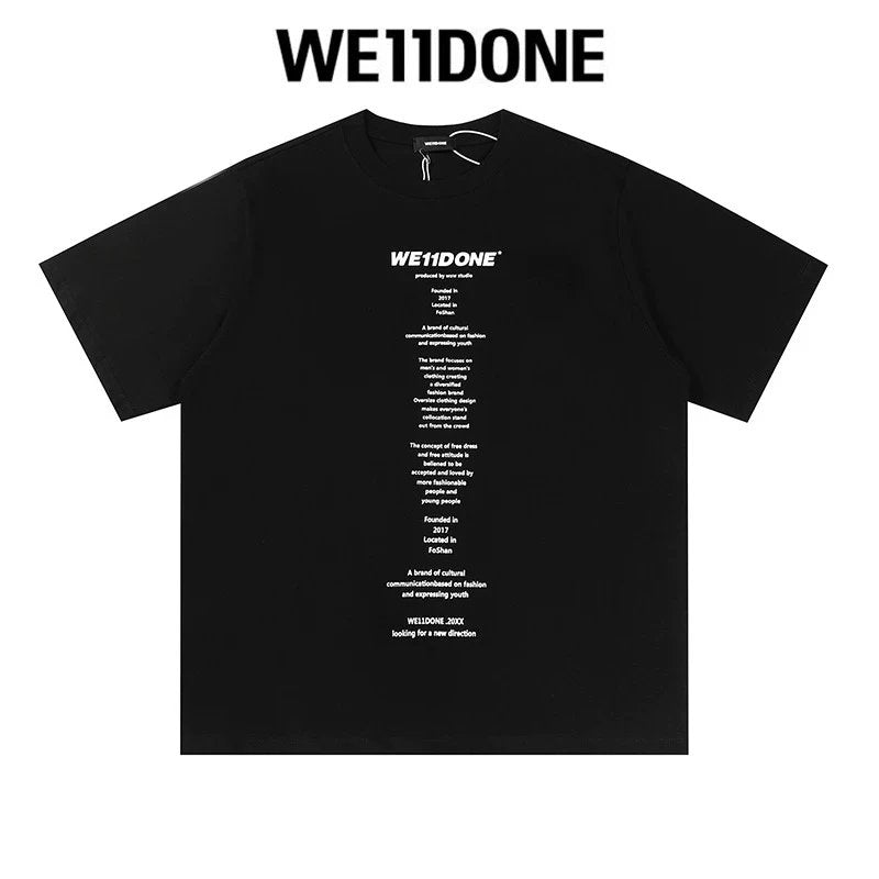 We11done T-shirt Top Spring and Summer New Large Letter Bullet Screen LOGO Simple Short Sleeve T T-shirt Loose Fashion Brand