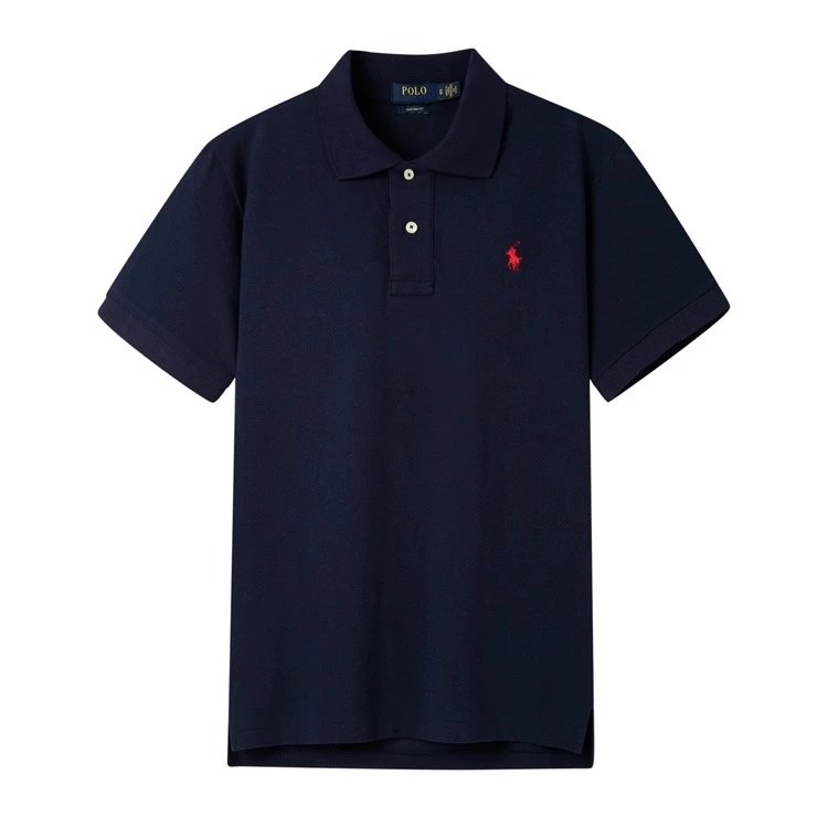 Ralph Lauren T-shirt Top Version Label polo Shirt Pure Cotton Men's and Women's Same Lapel T T-shirt Short Sleeve Summer