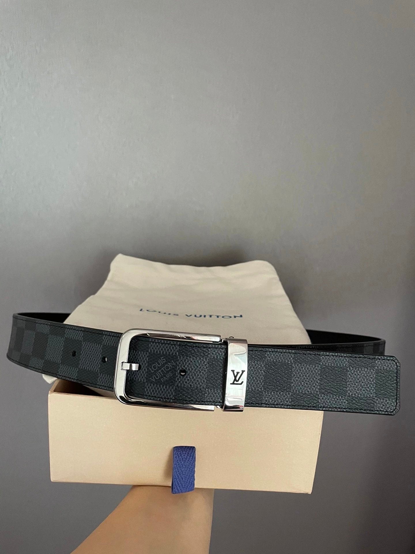 Louis Vuitton LV Belt Top version 【Counter Quality】The Most New Belt3.5cm Men's Belt Pin Buckle Men's Leather Belt with Classic Presbyopic Checkered Belt with Genuine Goods Packaging No Problem in and out of the Counter Versatile Casual Fashion Formal Wea
