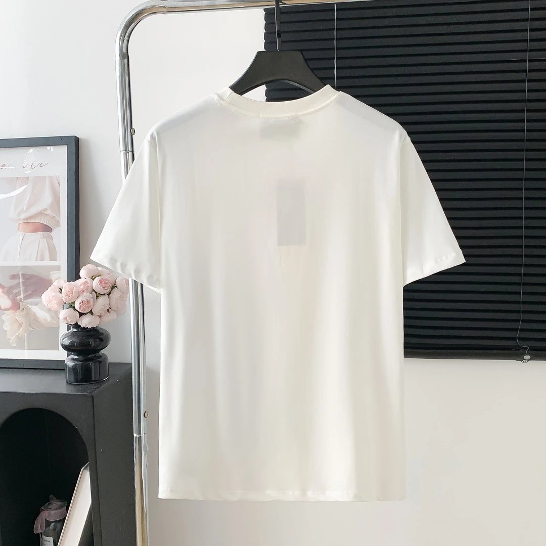 Gucci T-shirt Dragonfly and Floral Print on the Chest logo round Neck Short Sleeve25ss New Pure Cotton Unisex Style T Casual T-Shirt Base Layer Shirt OS Loose Fit Half Sleeve Top Plus Size