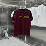 Gucci T-shirt Unique Chest Print logo round Neck Short Sleeve25ss New Pure Cotton Unisex Style T T-shirt OS Loose Fit Base Shirt Top Half Sleeve T-Shirt