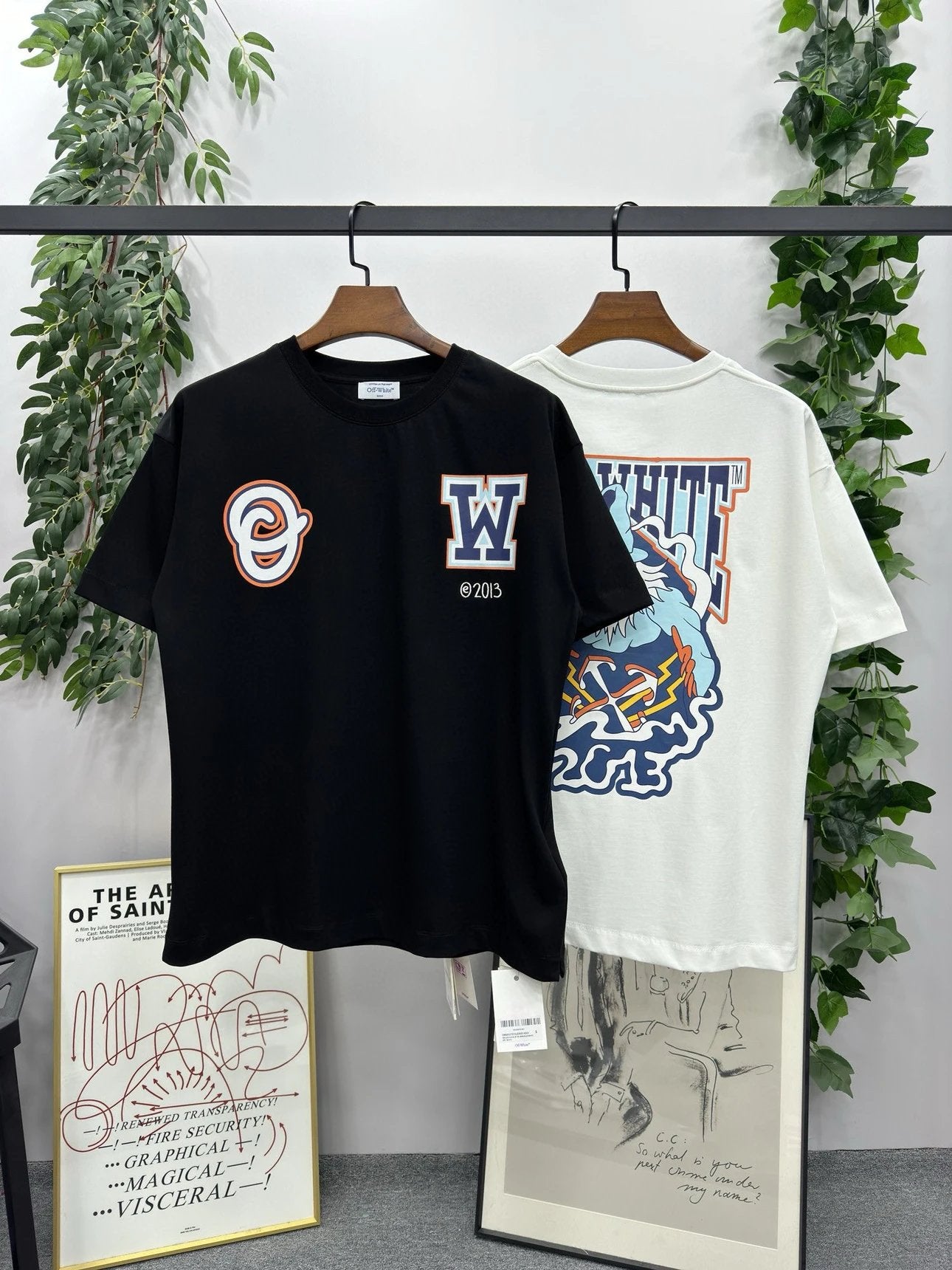 OFF-White T-shirt Top Version Counter Same Style Cotton Short Sleeve T T-shirt Men's and Women's Loose Summer Base Casual Half Sleeve