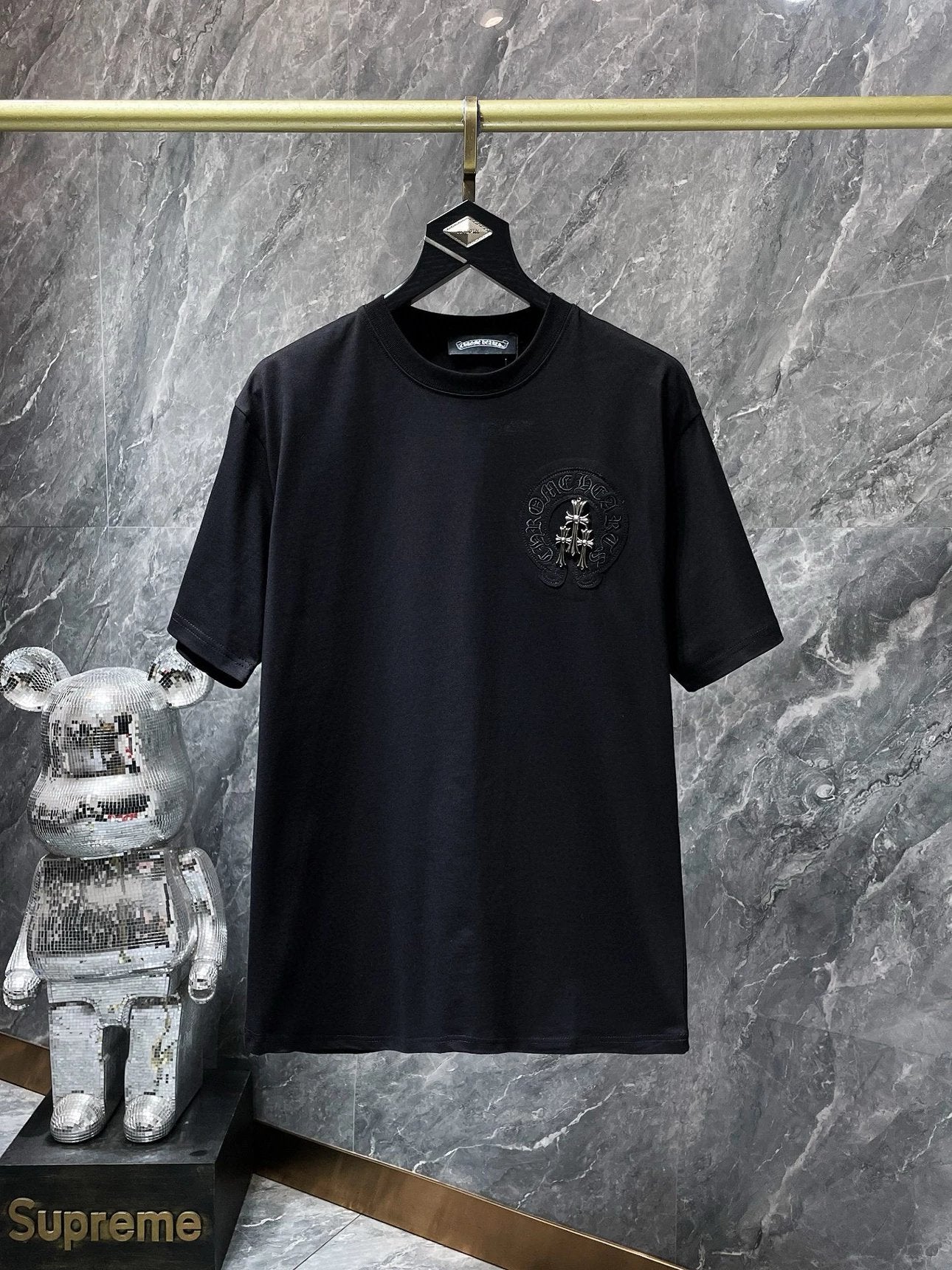 Chrome Hearts T-shirt Top Version Counter Same Style Pure Cotton Summer Men's and Women's Same Fashion Loose All-Matching2024New Short Sleeve T T-shirt