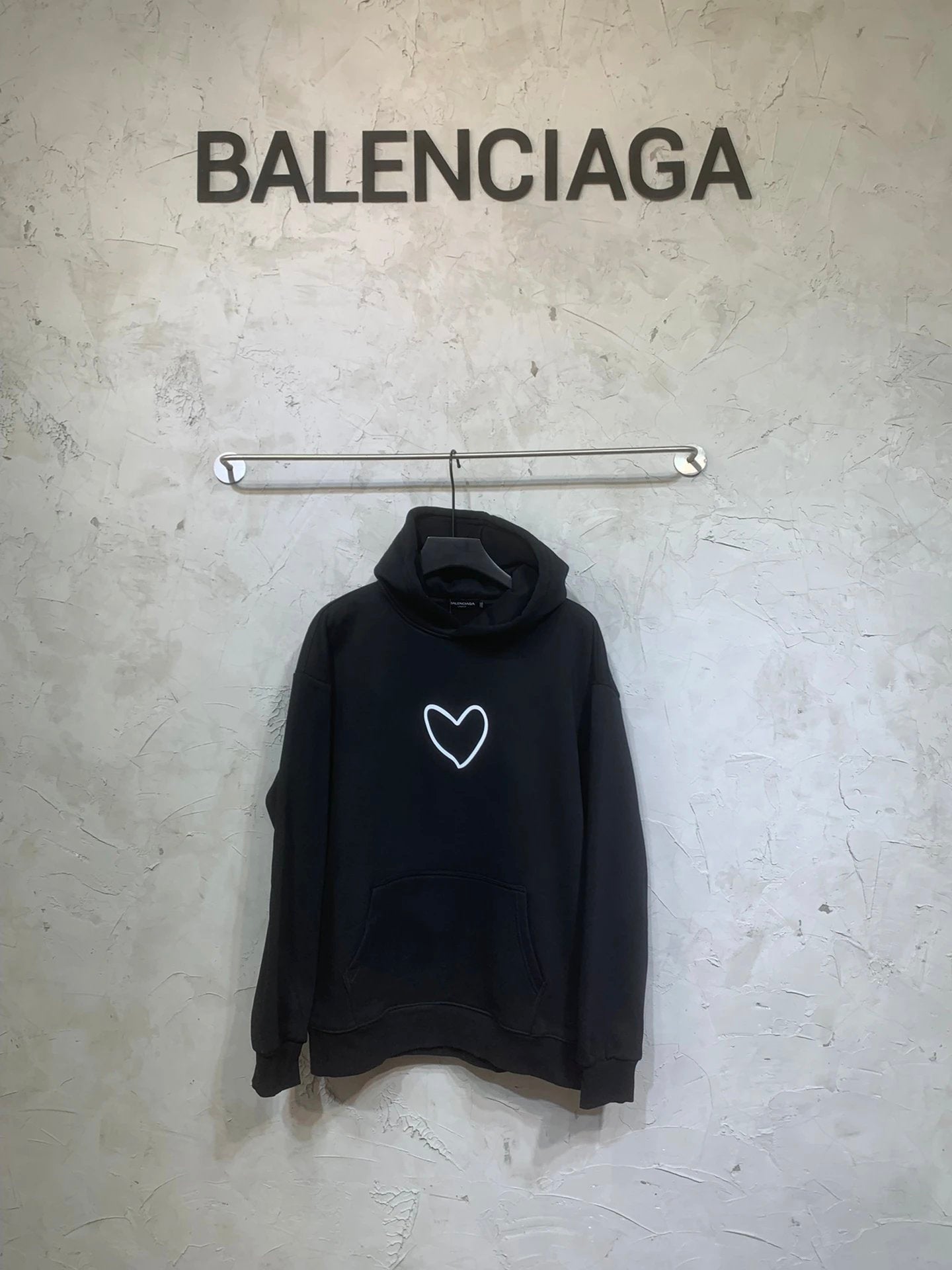 Balenciaga Hoodie Thickened Thickened Qixi Festival Capsule Limited Series 3D Heart logo Hooded Sweatshirt Hoodie Jacket Top Unisex Sports Casual Loose Fit Versatile