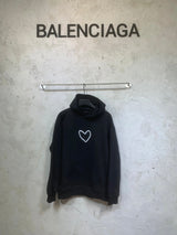 Balenciaga Hoodie Thickened Thickened Qixi Festival Capsule Limited Series 3D Heart logo Hooded Sweatshirt Hoodie Jacket Top Unisex Sports Casual Loose Fit Versatile