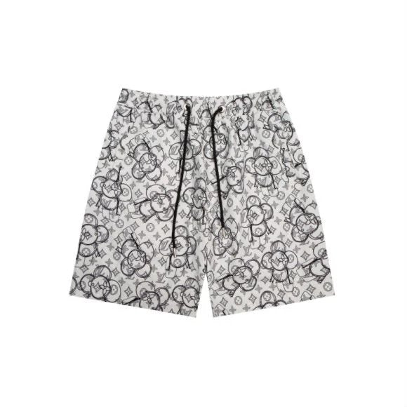 Louis Vuitton LV Shorts Full Print Black and White logo Beach Shorts Five-Point Shorts os Loose Quick-Dry Unisex Casual Trendy Brand Big Shorts25ss New Product5Pants