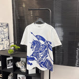 Burberry T-shirt Large Front and Back Print logo round Neck Short Sleeve25ss New Pure Cotton Unisex Style T T-shirt OS Loose Fit Base Shirt Short Sleeve T-Shirt Top