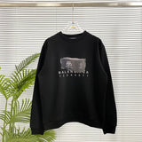 Balenciaga Hoodie Digital Printing logo Round Neck Sweatshirt Long Sleeve Base Shirt Jacket Top Fashion Unisex Sports Casual Loose Fit Versatile Autumn Winter New Arrival